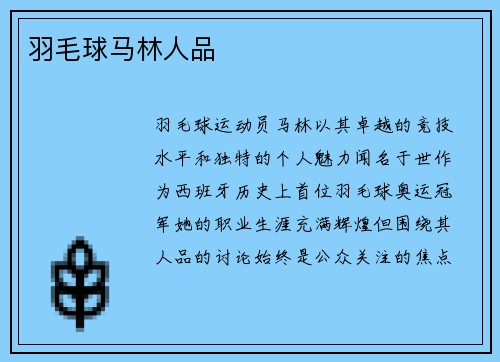 羽毛球马林人品